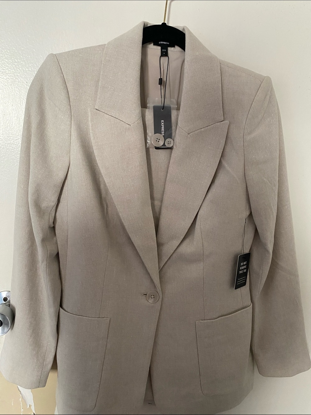 Light Beige Single-Button Blazer & pants 2 piece suit